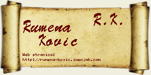 Rumena Ković vizit kartica